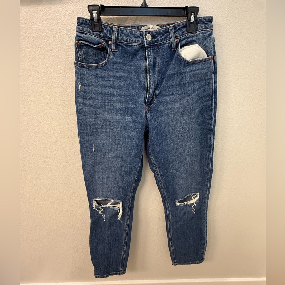 Abercrombie & Fitch women’s Distressed Blue Denim Jeans